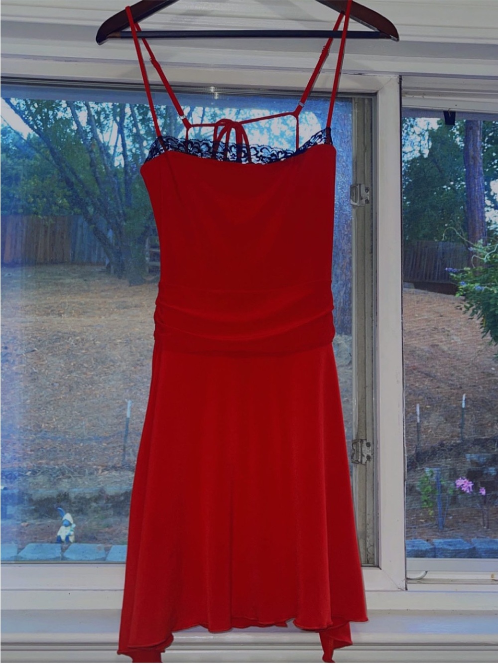 Red spaghetti strap dress